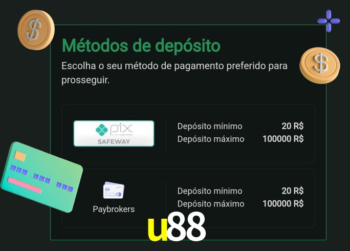 O cassino u88 oferece uma grande variedade de métodos de pagamento